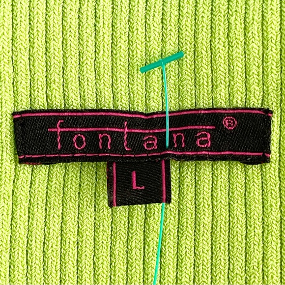 Fontana Knit Sequined Sweater Front Zip Sleeveless Stretch Textured Ribbed - Picture 7 of 9